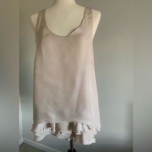 COS tan tank top with ruffles